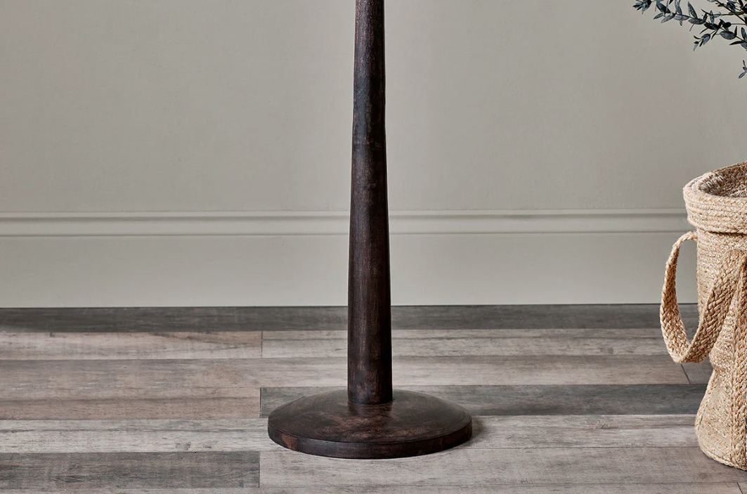 Nkuku Sahar Mango Wood Dark Stain Floor Lamp