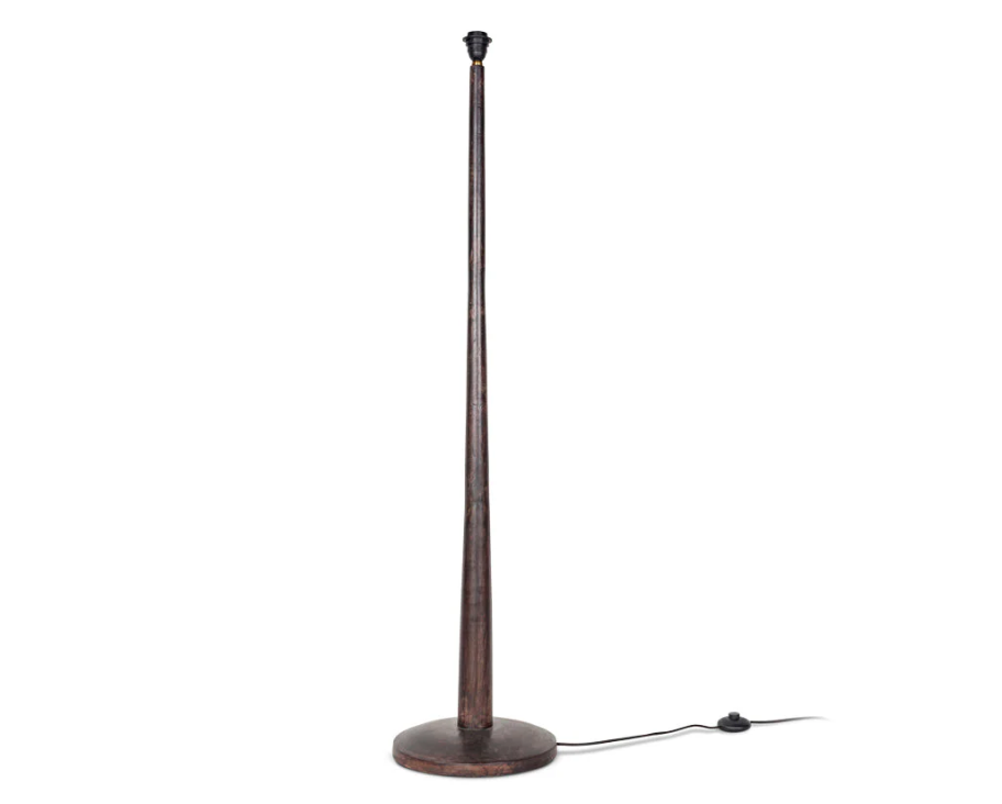 Nkuku Sahar Mango Wood Dark Stain Floor Lamp