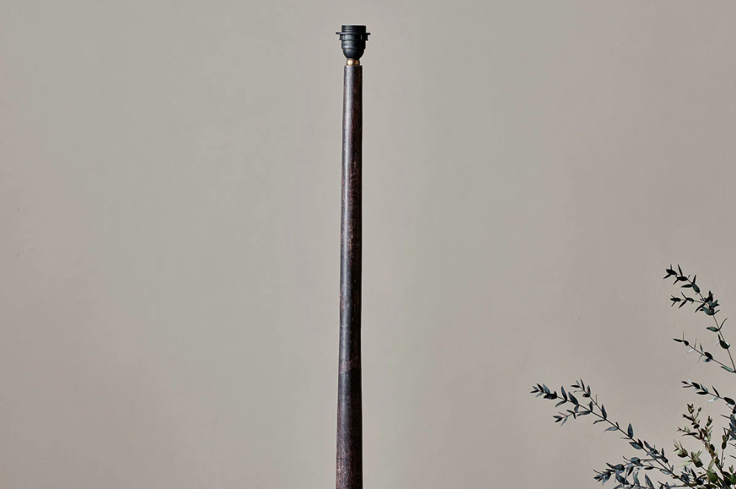 Nkuku Sahar Mango Wood Dark Stain Floor Lamp