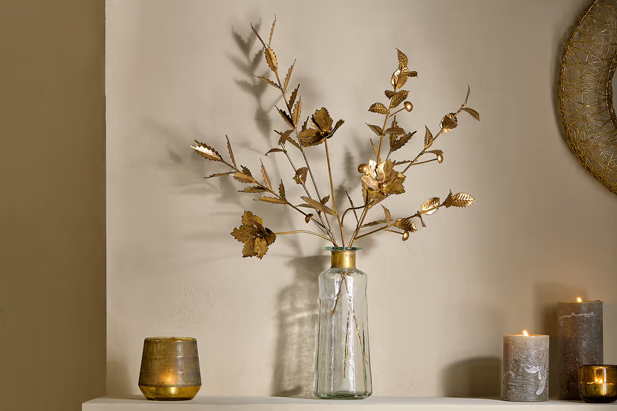 Nkuku - San Stem Leaves - Antique Brass