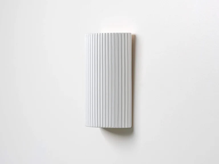Houseof White Ribbed Ceramic Pillar IP44 Wall Light
