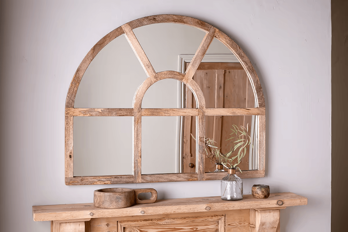 Nkuku - Sande Arched Mango Wood Mirror - Natural