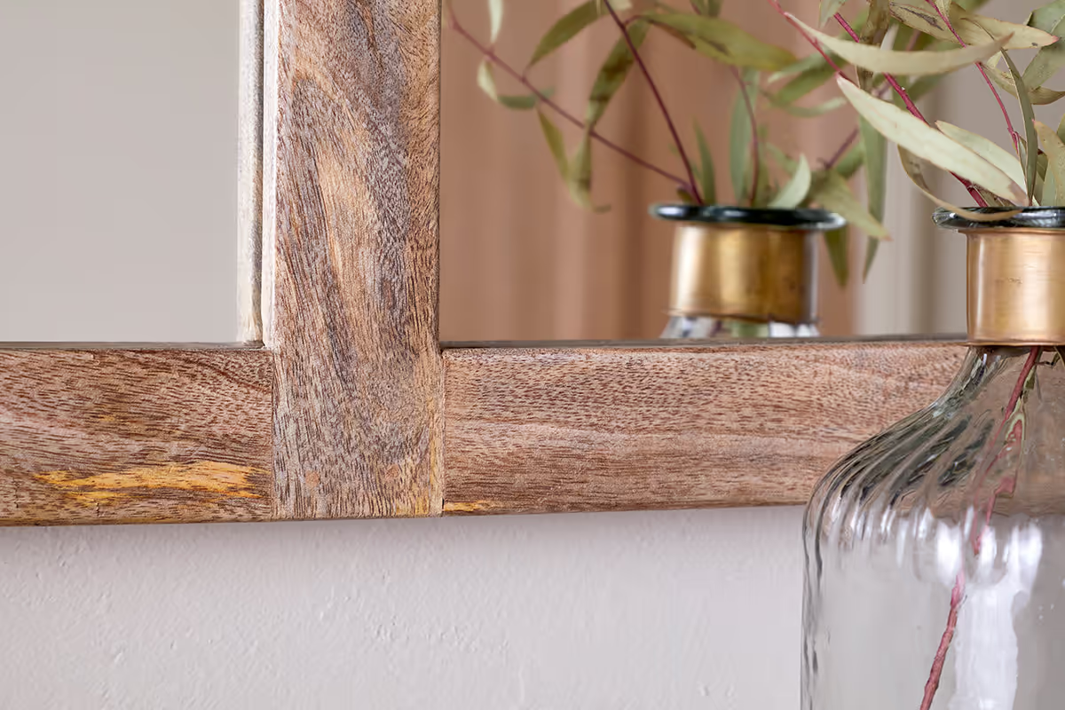 Nkuku - Sande Arched Mango Wood Mirror - Natural