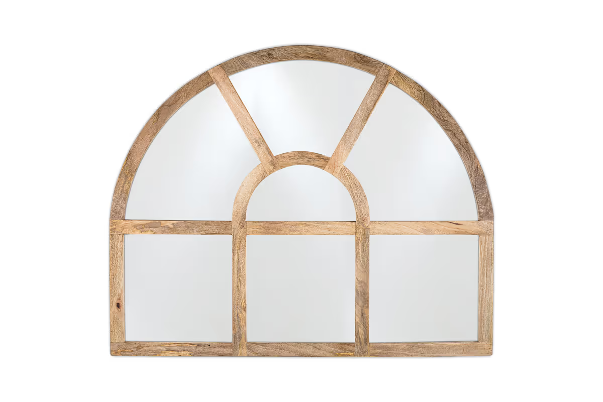 Nkuku - Sande Arched Mango Wood Mirror - Natural