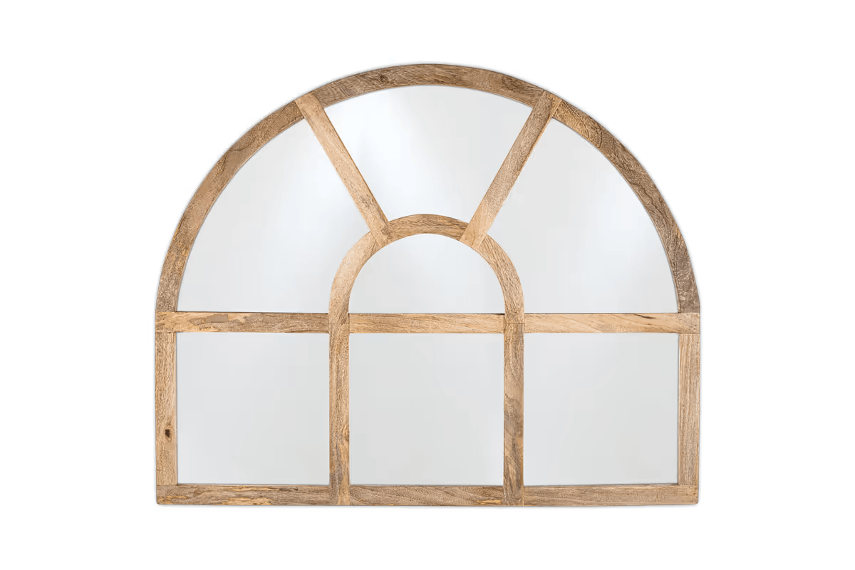 Nkuku - Sande Arched Mango Wood Mirror - Natural