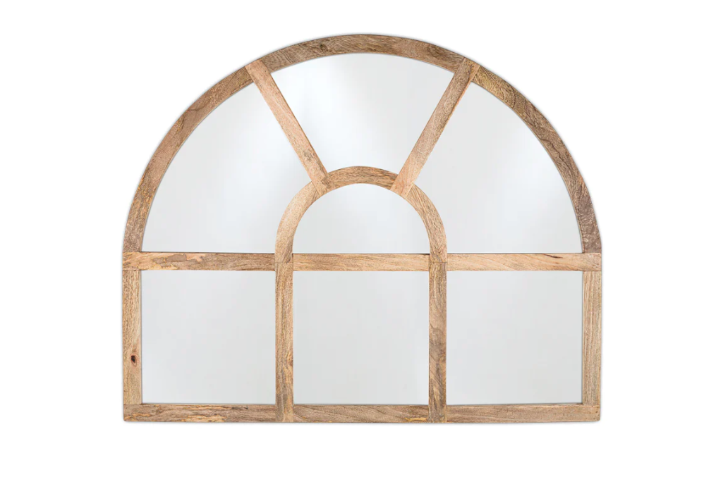 Nkuku Sande Arched Mango Wood Mirror - Natural