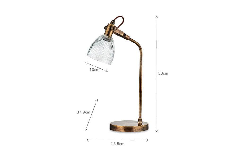Nkuku Rarni Recycled Glass Table Lamp - Antique Brass