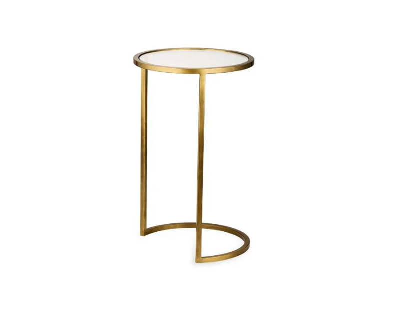 Nkuku - Nakuru Iron & Glass Side Table Set - Brass