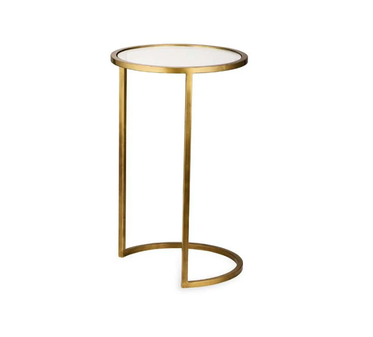 Nkuku - Nakuru Iron & Glass Side Table Set - Brass