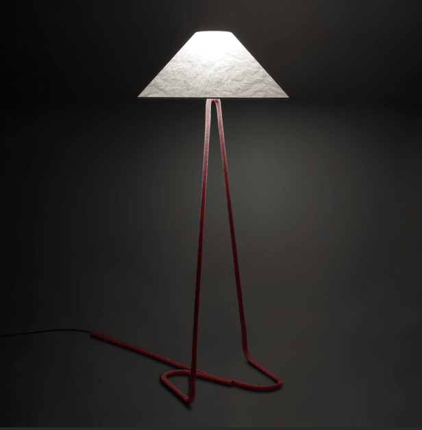 Contardi Hat Floor Lamp - Tyvek Shade - Japanese Red Rope Frame