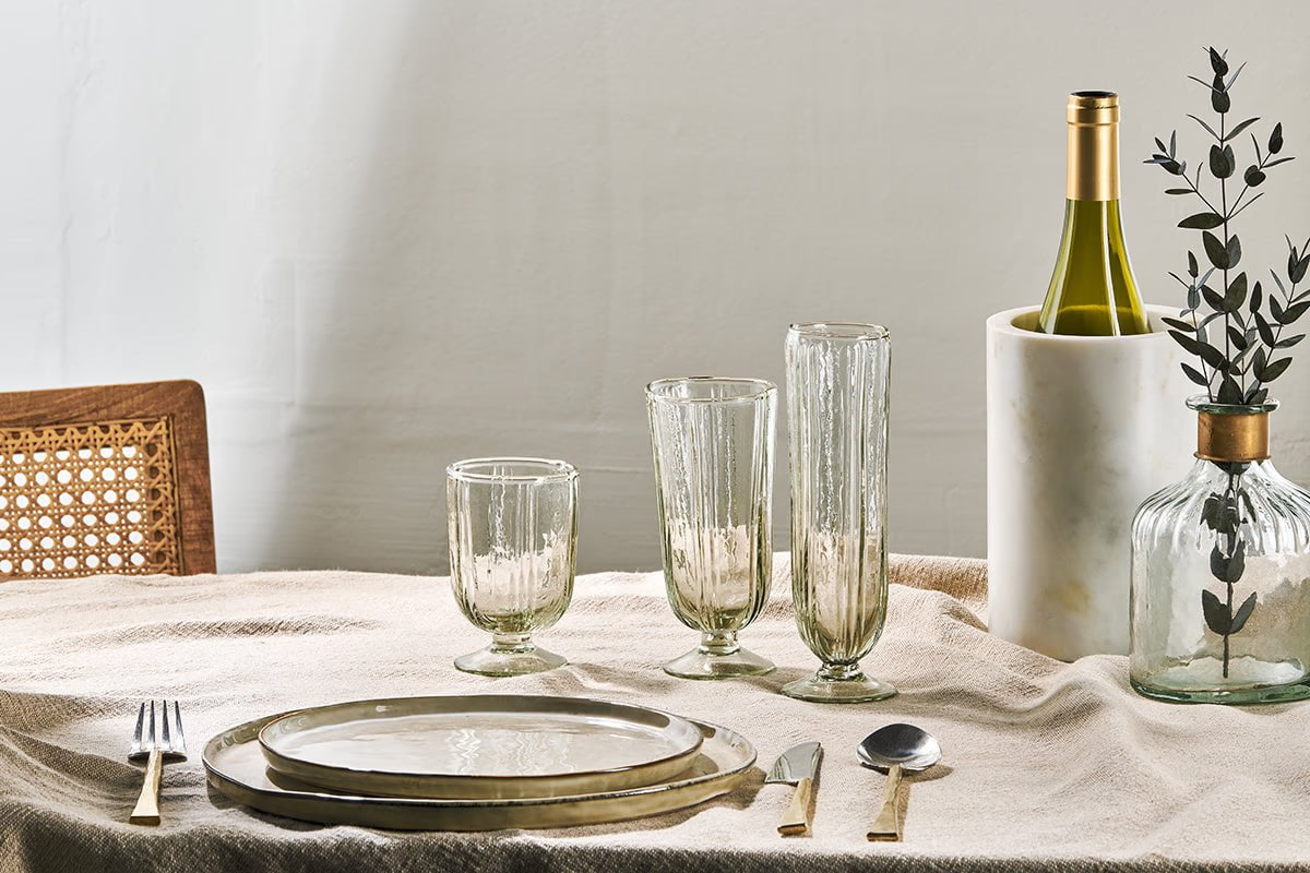 Nkuku - Sigiri Champagne Glass - Clear - (Set of 4)