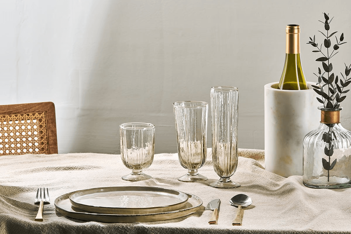 Nkuku - Sigiri Tall Wine Glass - Clear - (Set of 4)