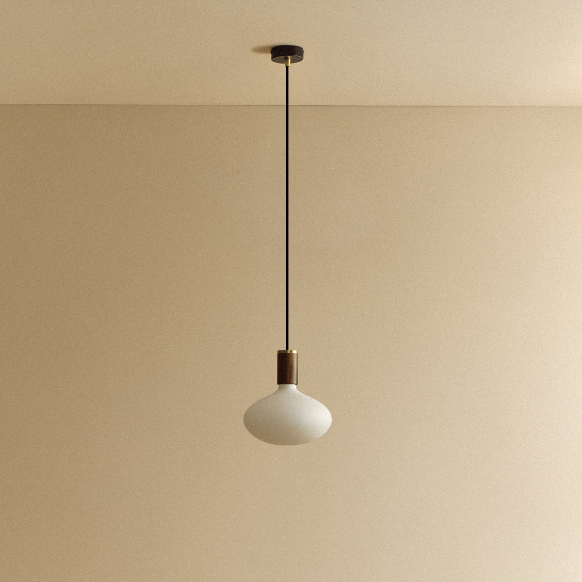 Tala Oval Dim-to-Warm Pendant Light in Walnut