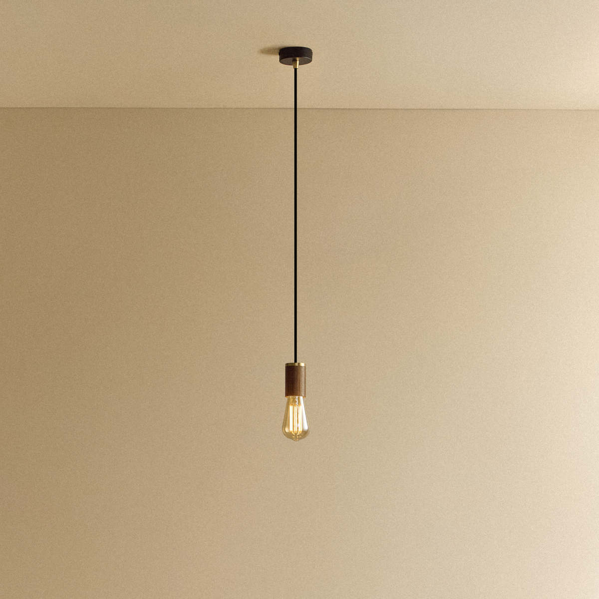 Tala Squirrel Cage Pendant Light in Walnut