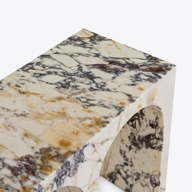 Pure White Lines Siren Viola Marble Console Table