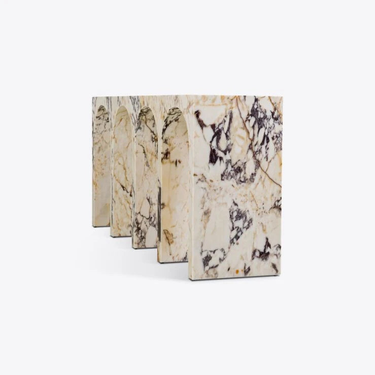 Pure White Lines Siren Viola Marble Console Table