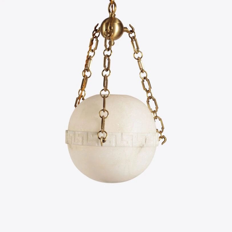 Pure White Lines Elissa Alabaster Pendant - Small