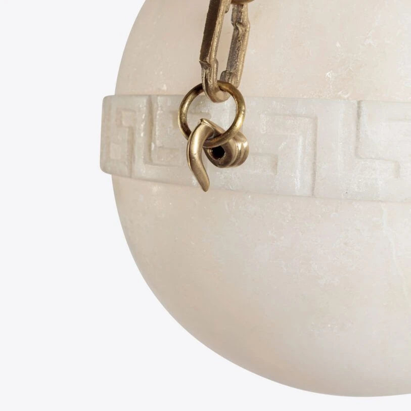 Pure White Lines Elissa Alabaster Pendant - Small