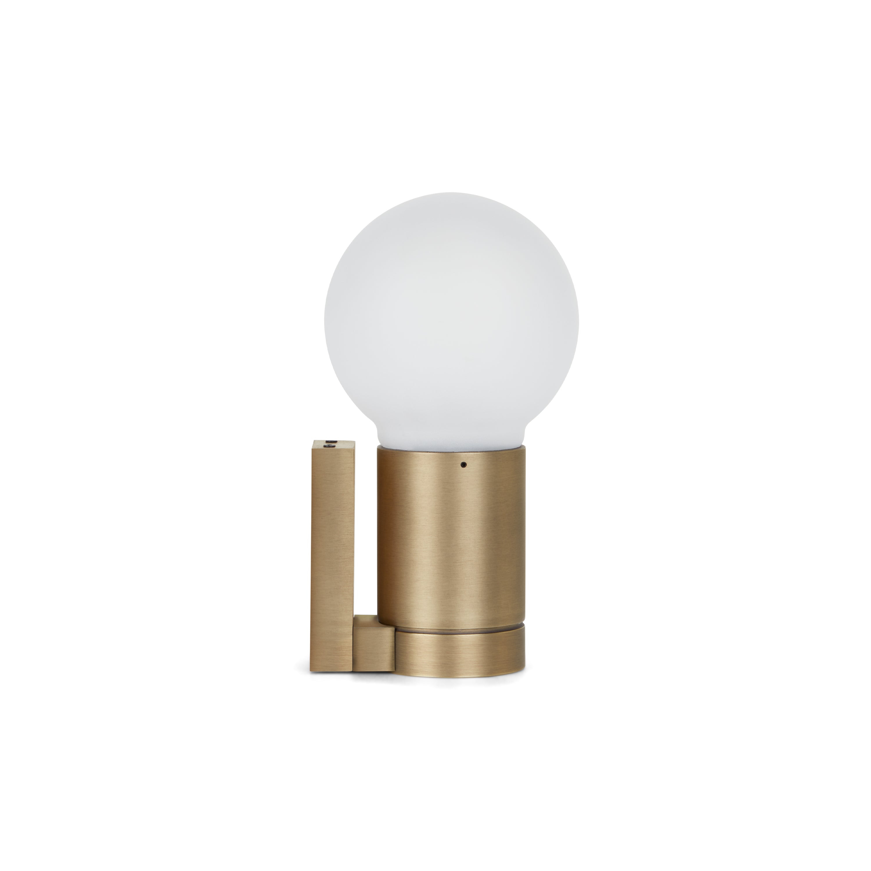 Contardi Lighting Solitario Mini Wall Lamp - Satin Golden Nickel - Sphere Ø120 mm - Acid-Etched Glass