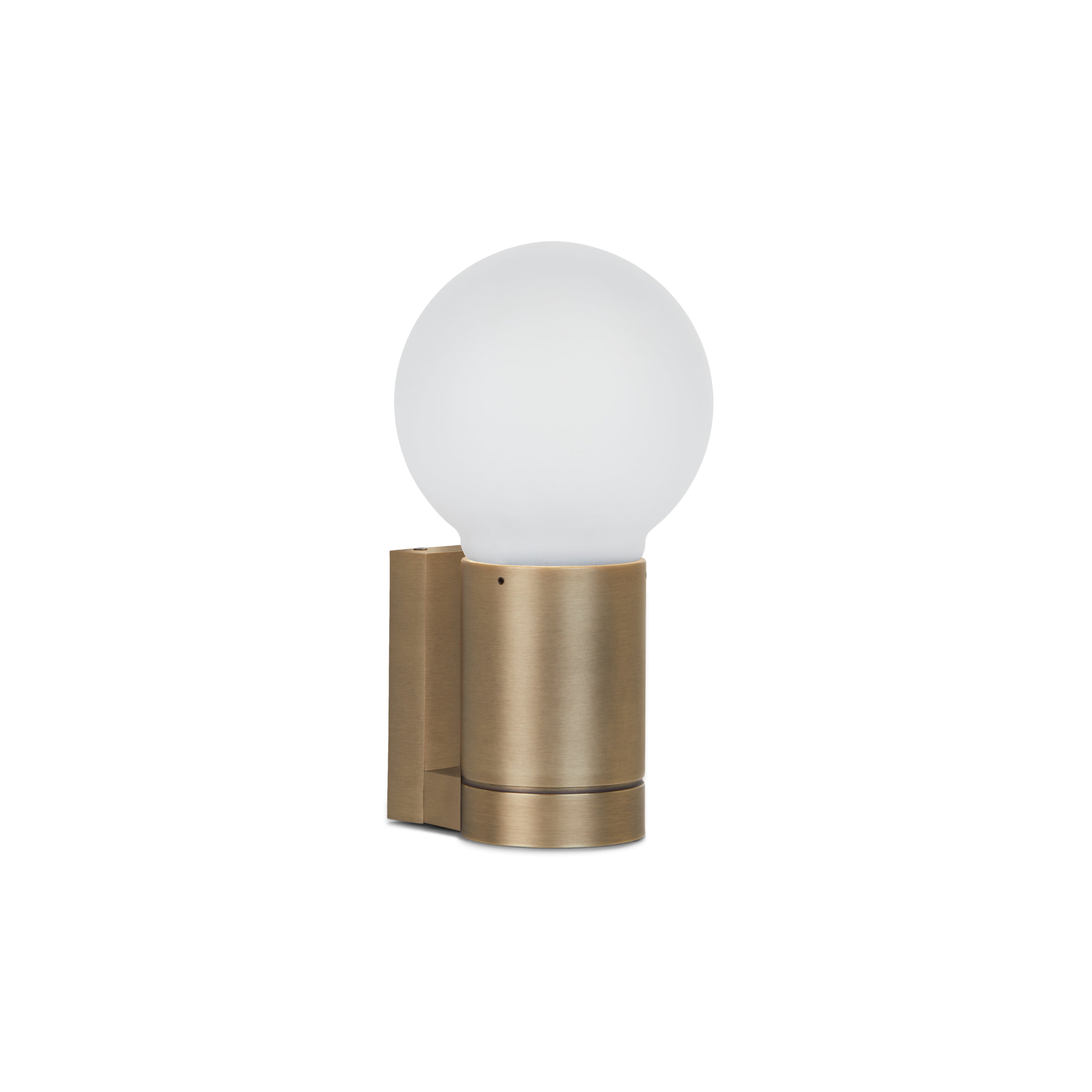 Contardi Lighting Solitario Mini Wall Lamp - Satin Golden Nickel - Sphere Ø120 mm - Acid-Etched Glass
