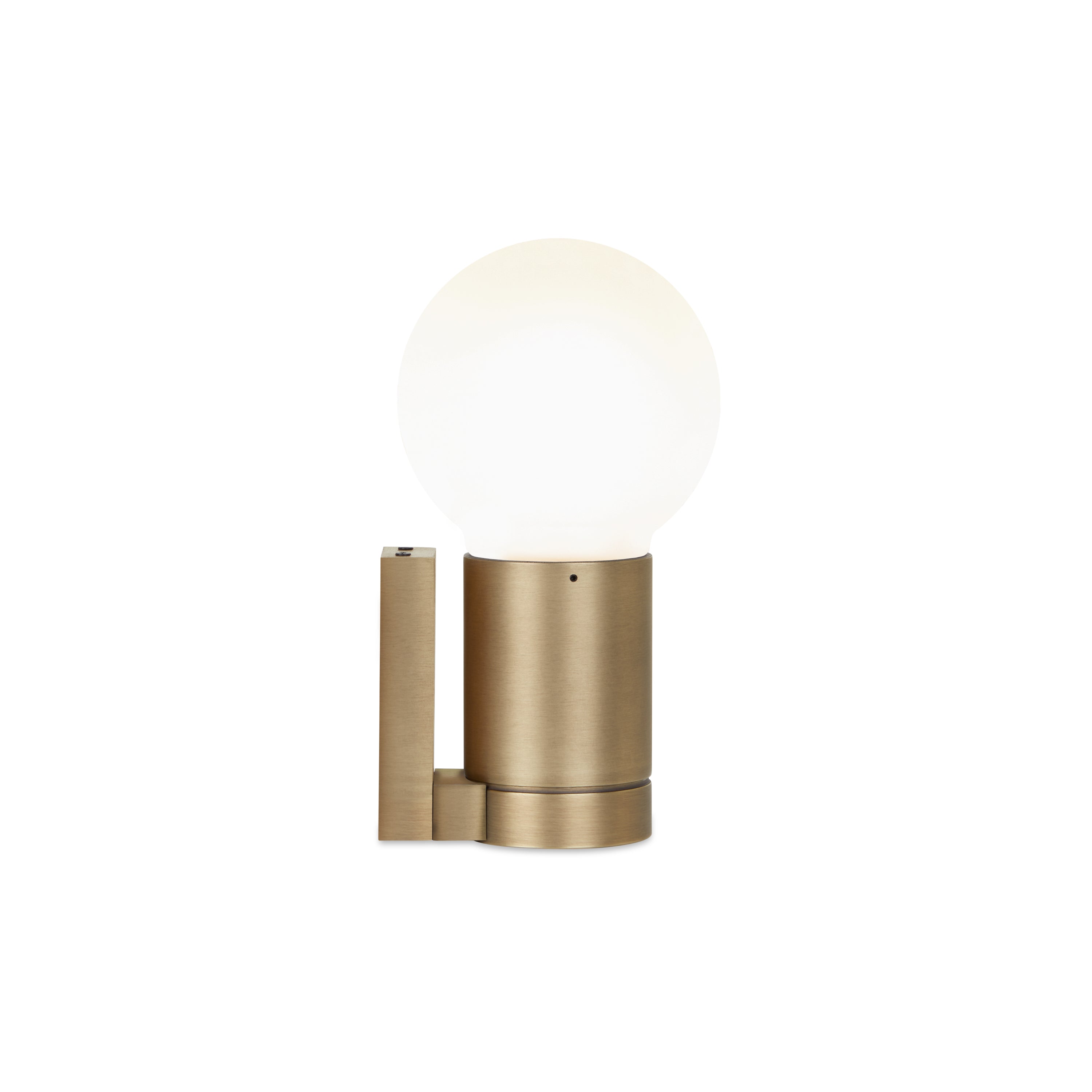 Contardi Lighting Solitario Mini Wall Lamp - Satin Golden Nickel - Sphere Ø120 mm - Acid-Etched Glass