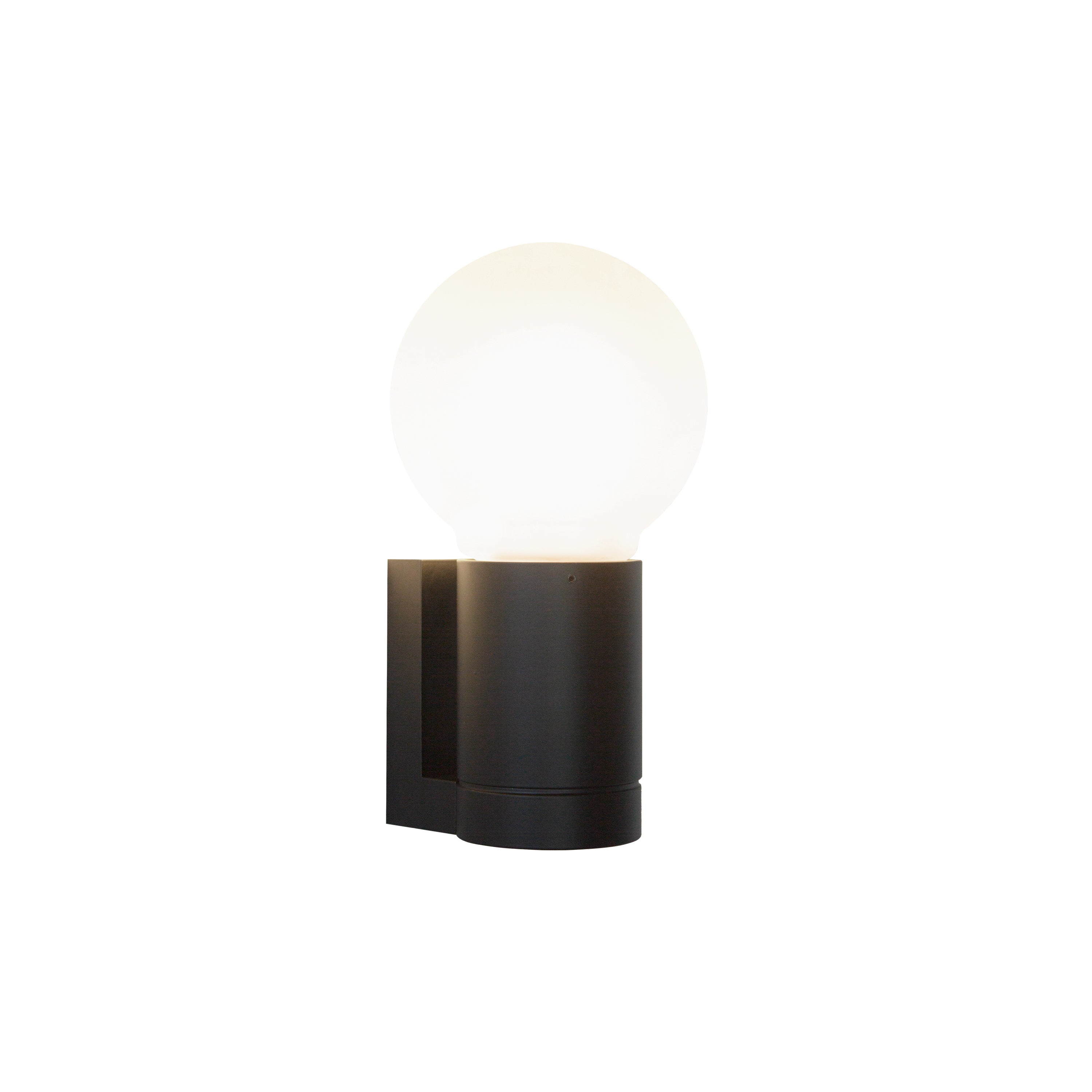 Contardi Lighting Solitario Mini Wall Lamp - Matt Black Silk Lacquered - Sphere Ø120 mm - Acid-Etched glass