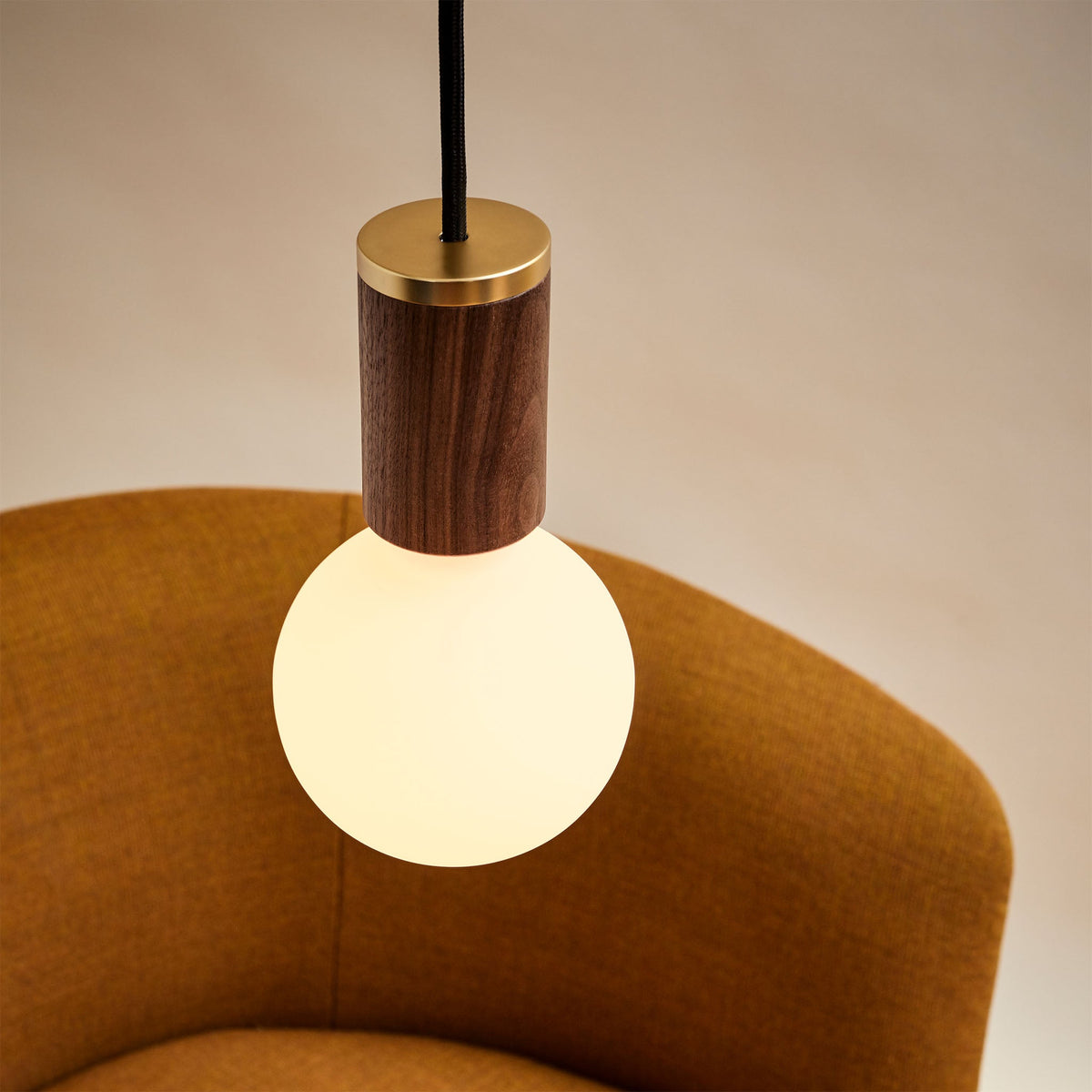 Tala Sphere III Pendant Light in Walnut