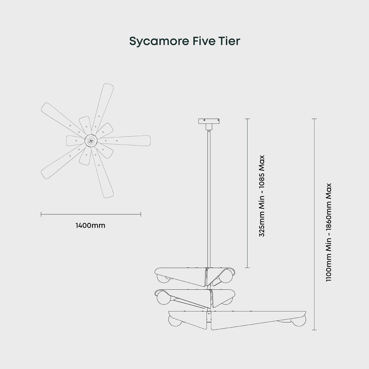 Tala Sycamore Chandelier 5 Tiers in Dusk Pink