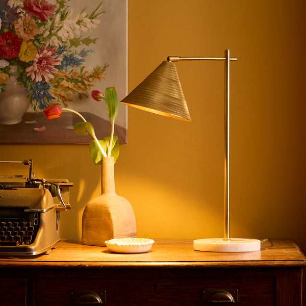 Pooky - Elijah Table Lamp - Brass and Marble