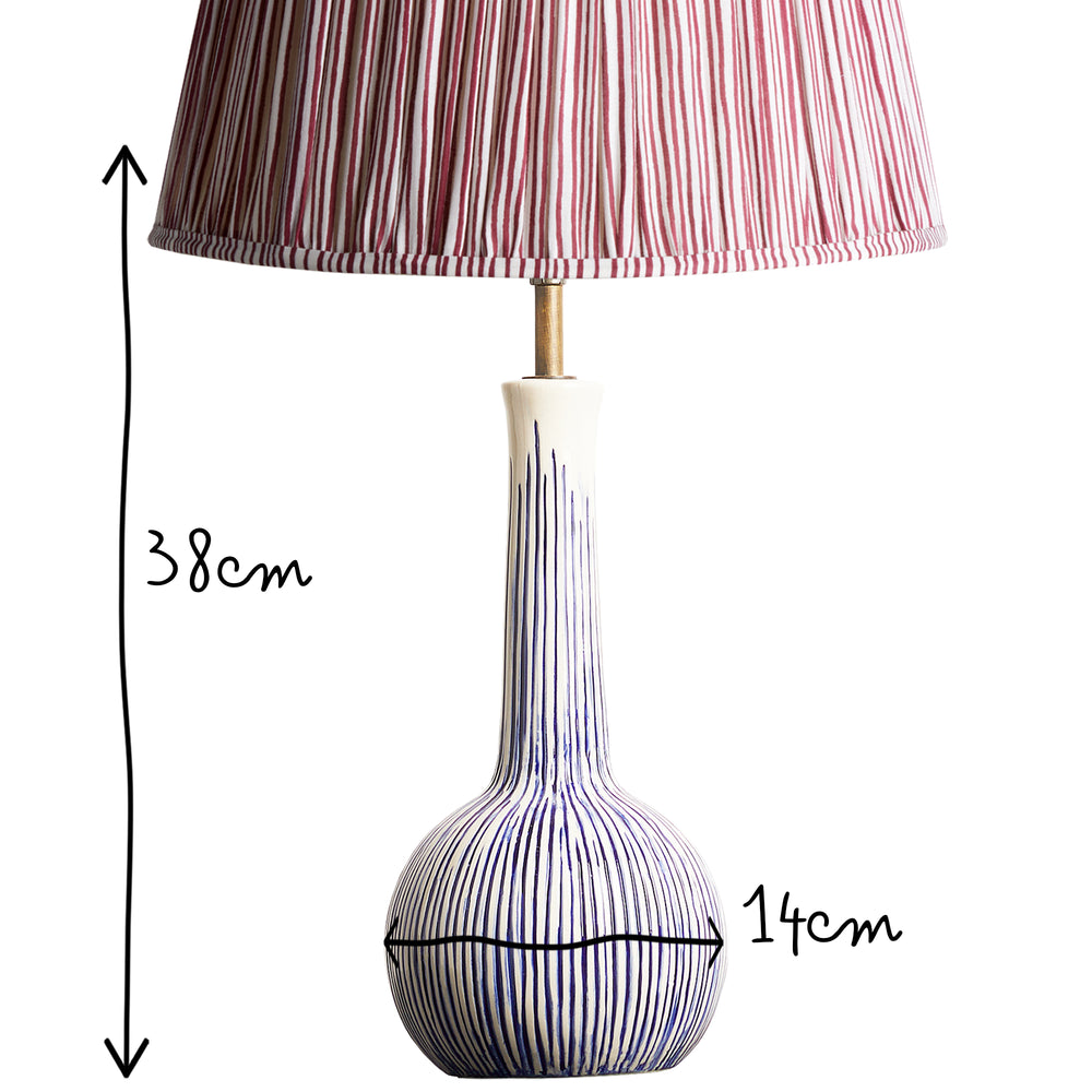 Pooky - Ellie Table Lamp Base - Blue and White Stripes