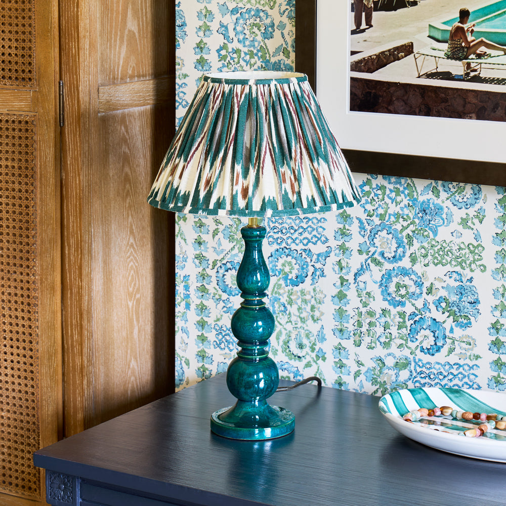 Pooky - Kelpie Table Lamp Base - Turquoise Lacquered Wood