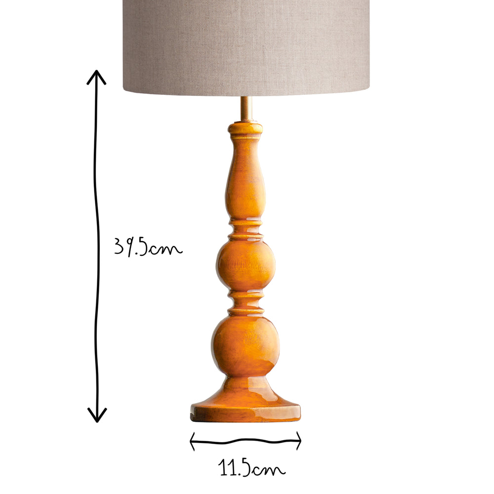 Pooky - Kelpie Table Lamp Base - Saffron Lacquered Wood