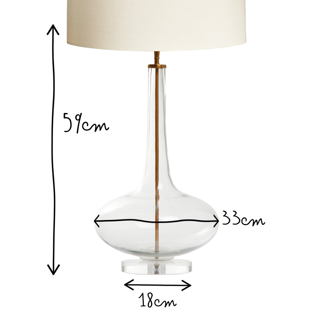 Pooky - Loz Table Lamp Base - Clear Glass
