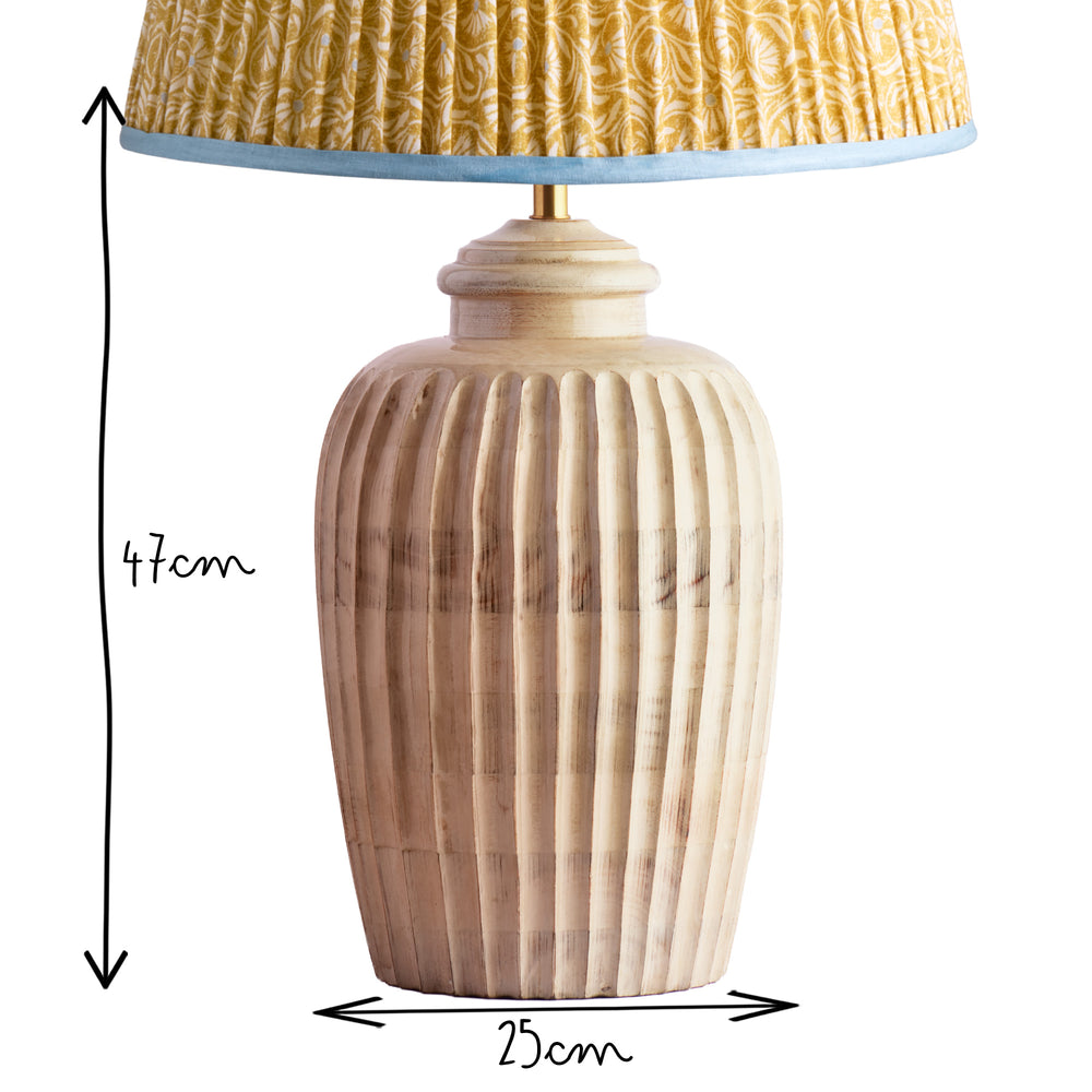 Pooky - Larger Marcie Table Lamp Base - Natural Whitewash with 47cm height and 25cm width.