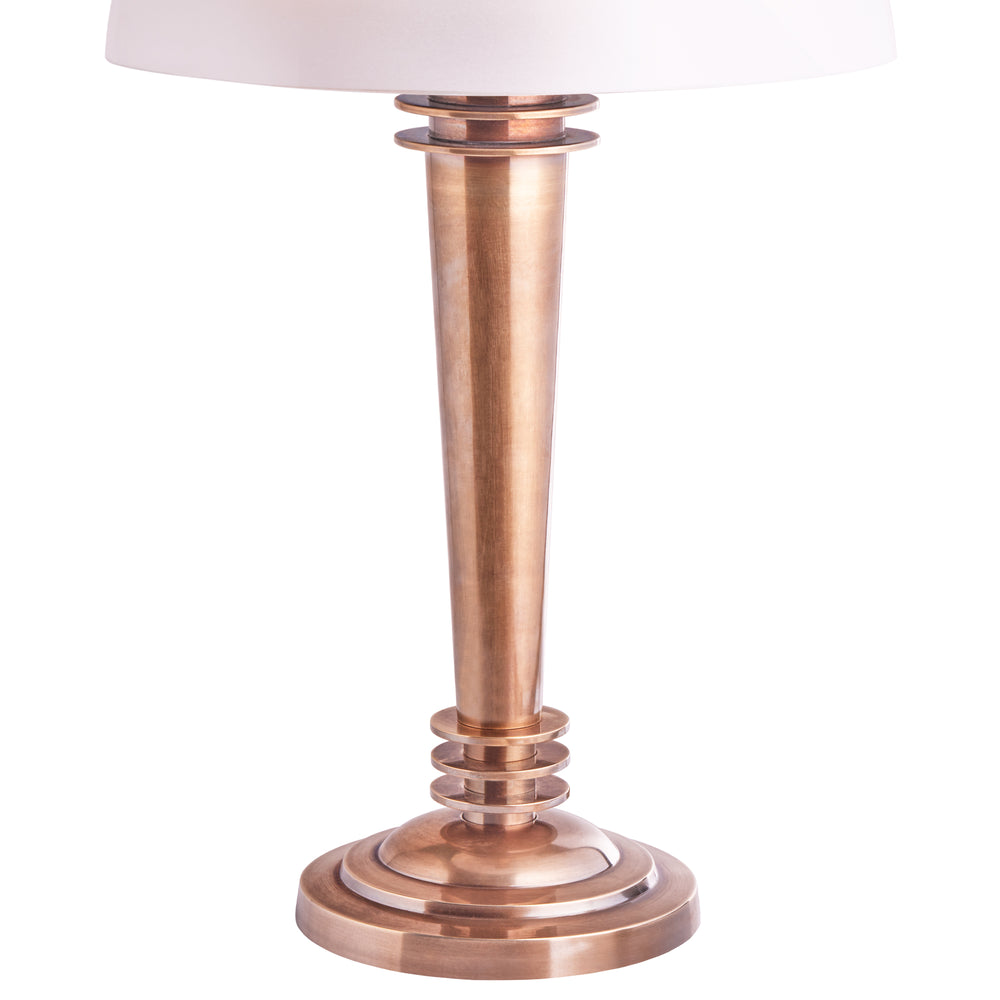 Pooky - Pietro Table Lamp - Brass and Glass featuring a reverse taper Art Deco base.