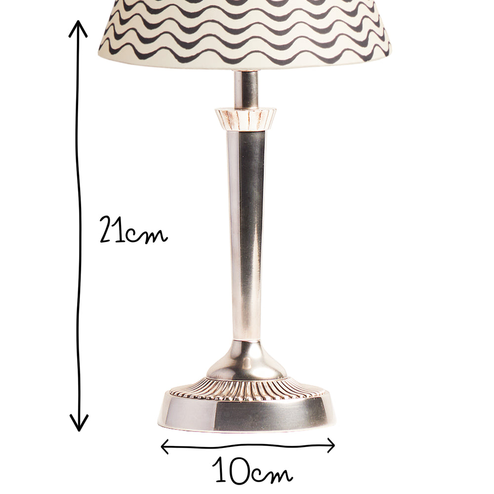 Pooky - Amelia Rechargeable Table Lamp Base - Antiqued Silver