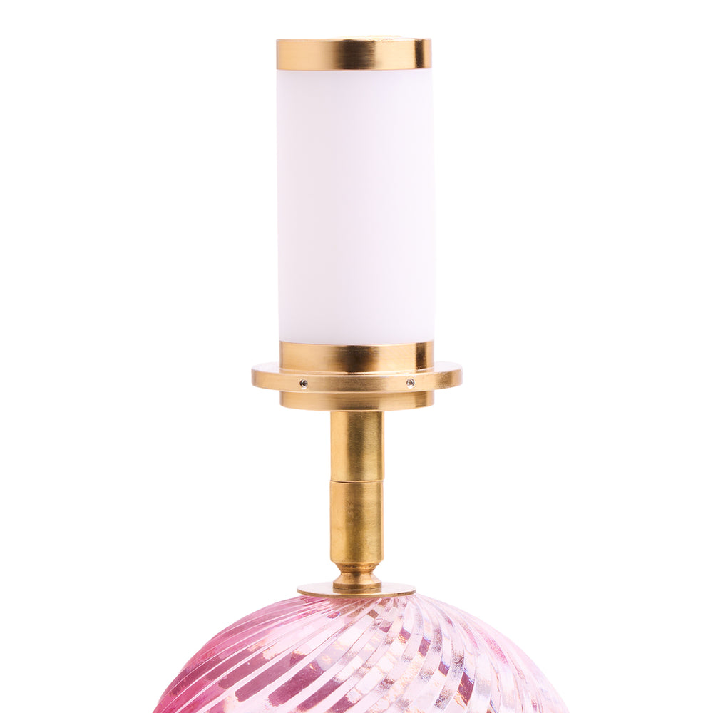Pooky - Daniella Rechargeable Table Lamp Base - Pink Cut Glass