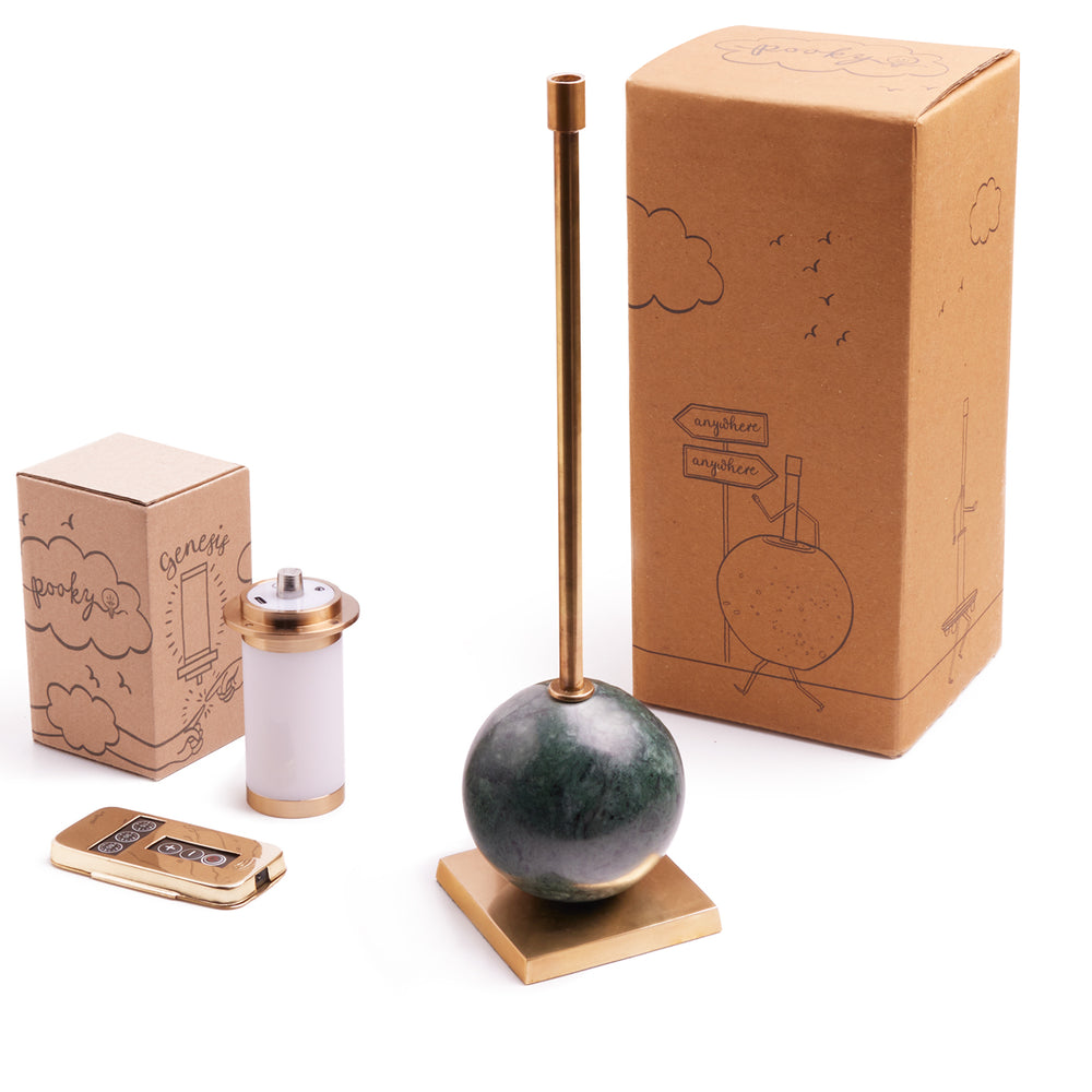 Pooky - Lollie Rechargeable Table Lamp Base - Green Marble