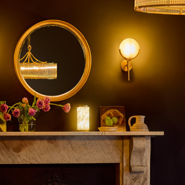 Pooky - Luxe Rechargeable Table Lamp - Alabaster and Brass