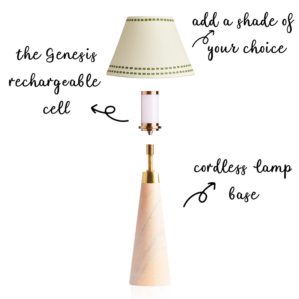 Pooky - Smaller Marmaron Rechargeable Table Lamp Base - Pink