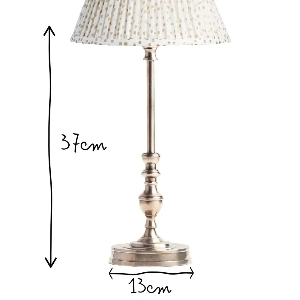 Pooky Orlando Rechargeable Table Lamp in Silver with dimensions 37cm height and 13cm width.