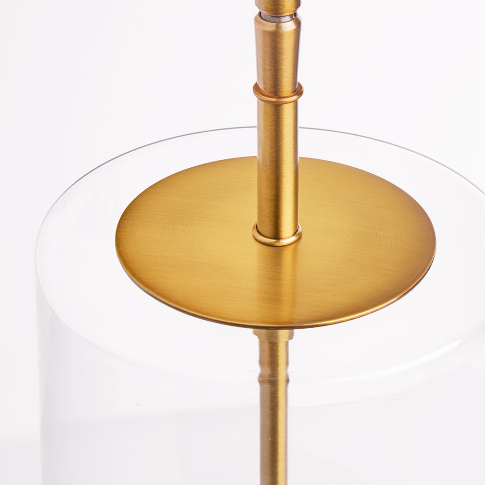 Pooky - Wisteria Rechargeable Table Lamp Base - Glass - Antique Brass Finish