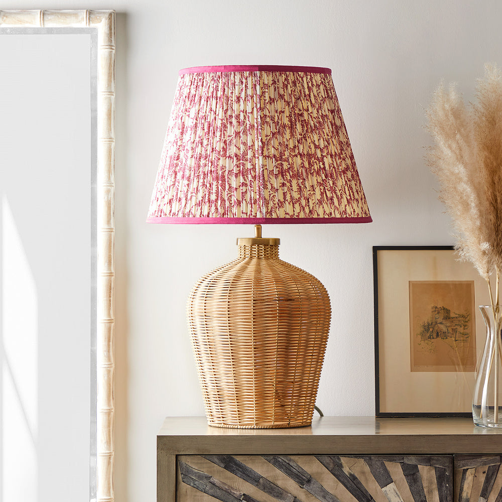 Pooky - Larger Rattle Table Lamp Base - Natural Cane