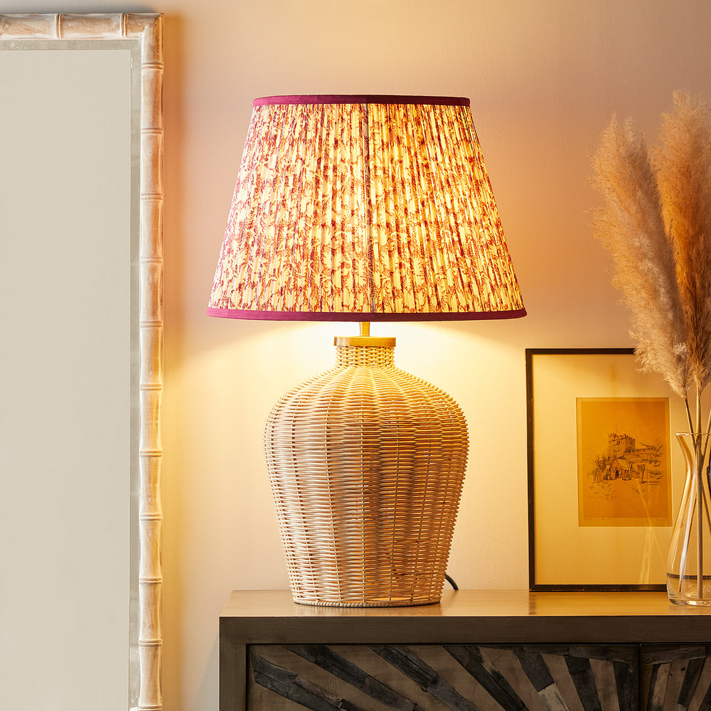 Pooky - Larger Rattle Table Lamp Base - Natural Cane