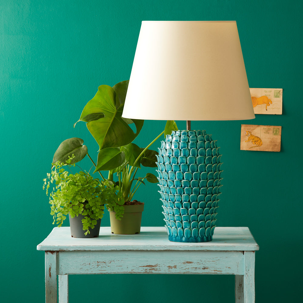 Pooky - Regular Stucco Table Lamp Base - Turquoise Ceramic