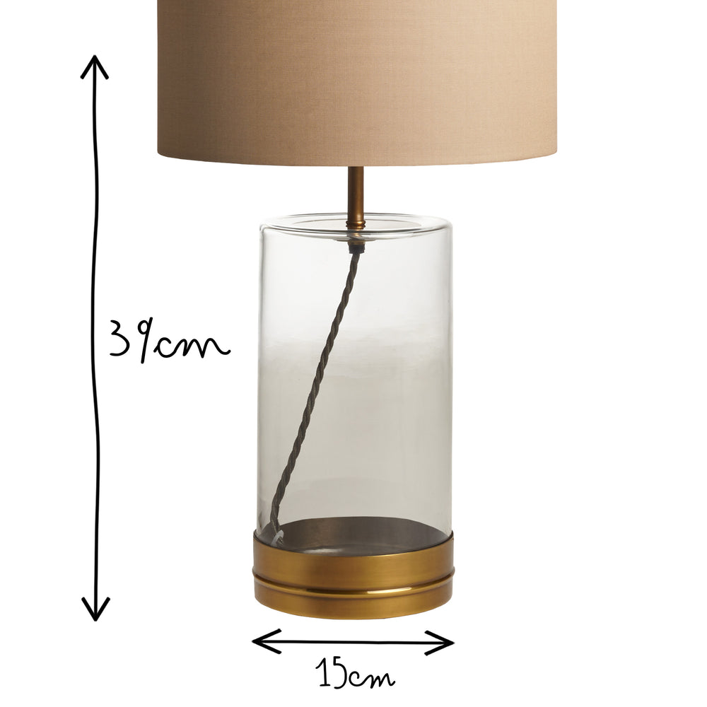 Pooky - Regular Wisteria Table Lamp Base - Brass and Clear Glass