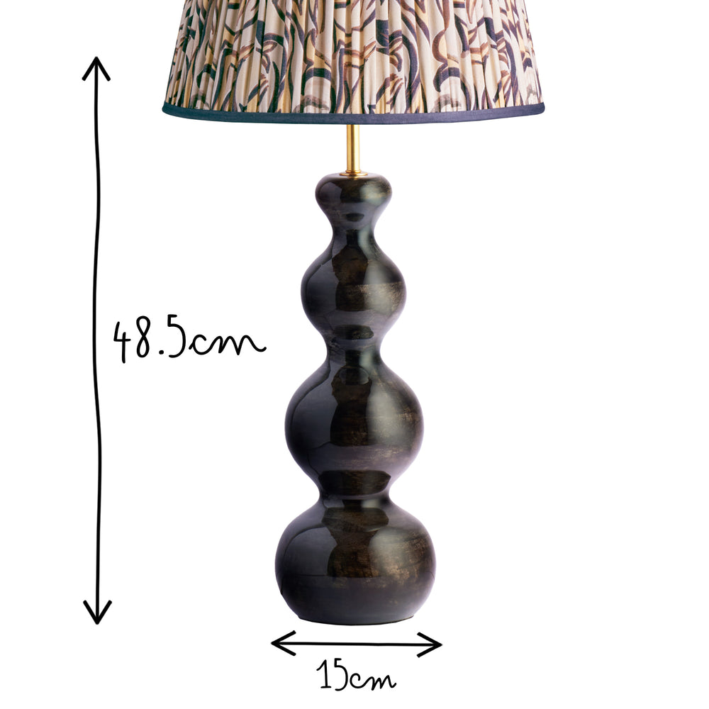 Pooky - Smaller Wobster Table Lamp Base - Brownish Black Lacquered Wood