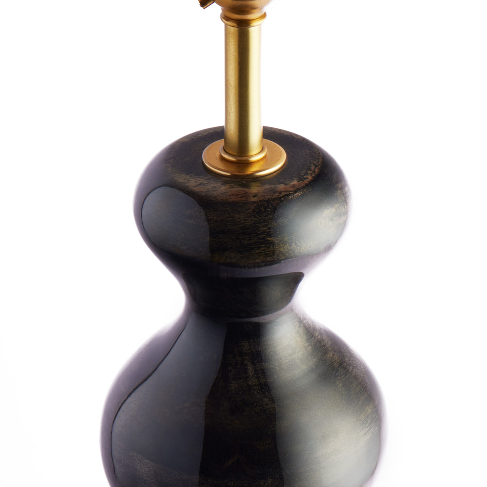 Pooky - Smaller Wobster Table Lamp Base - Brownish Black Lacquered Wood