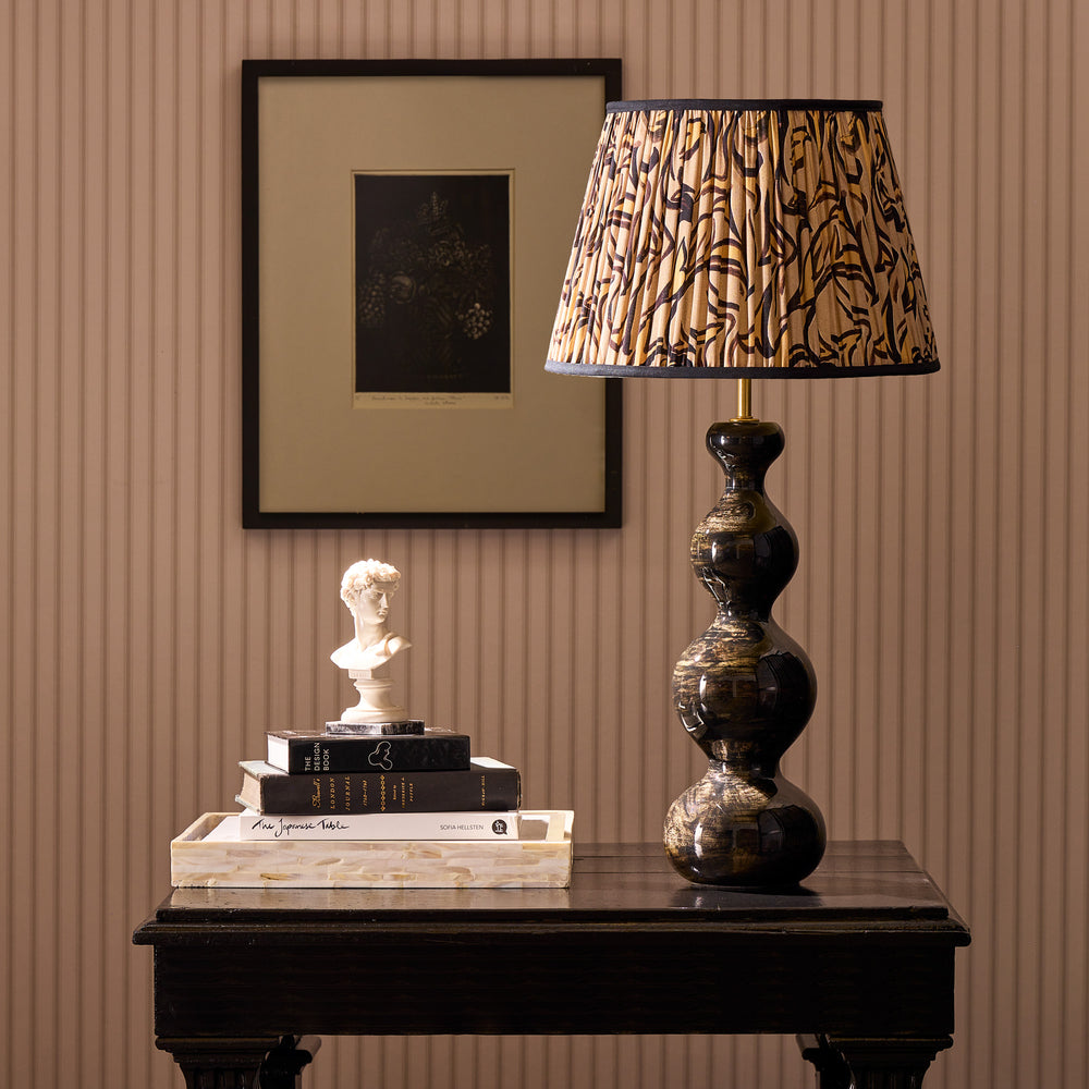 Pooky - Smaller Wobster Table Lamp Base - Brownish Black Lacquered Wood