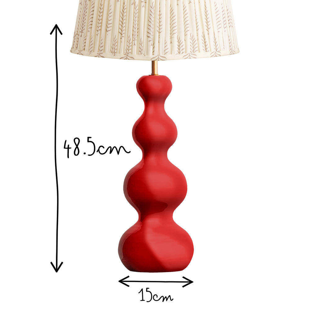 Pooky - Smaller Wobster Table Lamp Base - Red Lacquered Wood